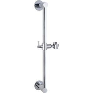 Shower Slide Bar Adjustable Handheld Shower Head Holder Wall Mount - 15inch All-Metal Shower Head Slide Bar Compatible with Bathroom Drill Free Glue Installation - Brushed