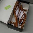 Women's Strappy Square Open Toe Kitten Heels Sandals Knotted Design Summer Fashion Slip On Mule Style, 7.5