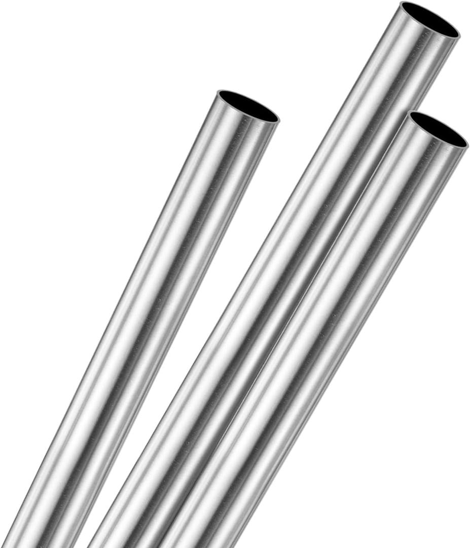 3-Pack 400mm 304 Stainless Steel Tube, 5mm OD 0.2mm Wall Thickness Seamless Stainless Steel Tubing for Construction/Machining/DIY Crafting, Metal Straight Pipe [0.2x0.01x15.7IN]