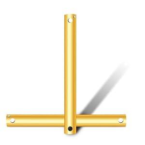 16 Inch Ceiling Fan Downrod with Extension Cord, 1 .3 Foot Gold Ceiling Fan Extension Rod, 1 Inch OD, Ceiling Downrod for Various Fans (Gold, Unthreaded)