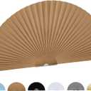 Arch Window Shade Curtains Half Circle Moon Pleated Fabric Blinds Semi Circle Temporary Light Filtering Pleated Paper Shades Half Round Window Covering Easy to Cut and Install(1, Brown, 36x18Inches)