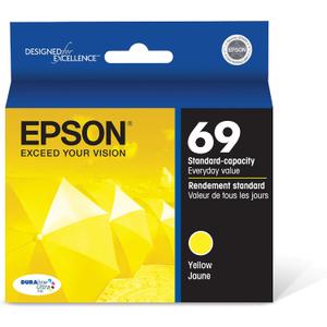 EPSON 69 DURABrite Ultra Ink Yellow For CX-6000, CX-7000F, CX-7400, CX-8400, CX-9400, CX-9475, NX-400, NX-415, NX-510, NX-515, WF-1100, WF-500, WF-600, WF-610, WF-615 and other select models