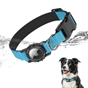 IP68 Waterproof AirTag Dog Collar – Heavy Duty Reflective Padded Design with Integrated AirTag Holder for Small, Medium & Large Dogs – Comfortable & Durable, Size XS, Blue