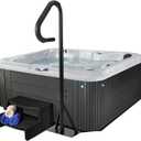 Spa Hot Tub Hand Rail - Adjustable Height 63'' Slide- Under Base Spa Steps Hot Tub Hand Rail, 600 LBS Load Spa Side Under Mount Rail, Spa Handrail for Hot Tub(Extra Long Rubber Sponge)