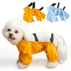 Anti-Dirt Dog Pants for Small Dogs Pet Dust Pants Waterproof Puppy Leg Covers Outdoor Walking Dog 4 Leggings for Small Medium Doggy Yellow,M (M(Neck*Chest *Back:11.4*17.7*11.4"))