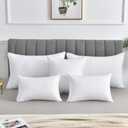 Oubonun 14 x 22 Pillow Inserts (Set of 2) - Lumbar Pillow with 100% Cotton Cover - Rectangle Square Interior Sofa Pillow Inserts - Decorative Pillow Insert Pair - White Couch Pillow