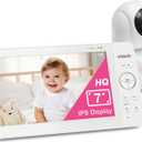 VTech Baby Monitor No WiFi with 7" IPS Screen & Remote Pan Tilt Zoom – 5000mAh 12Hr Video Battery, 1000ft Range, Night Vision, Multi-Color Night Light, Two-Way Talk | Advanced HQ Max