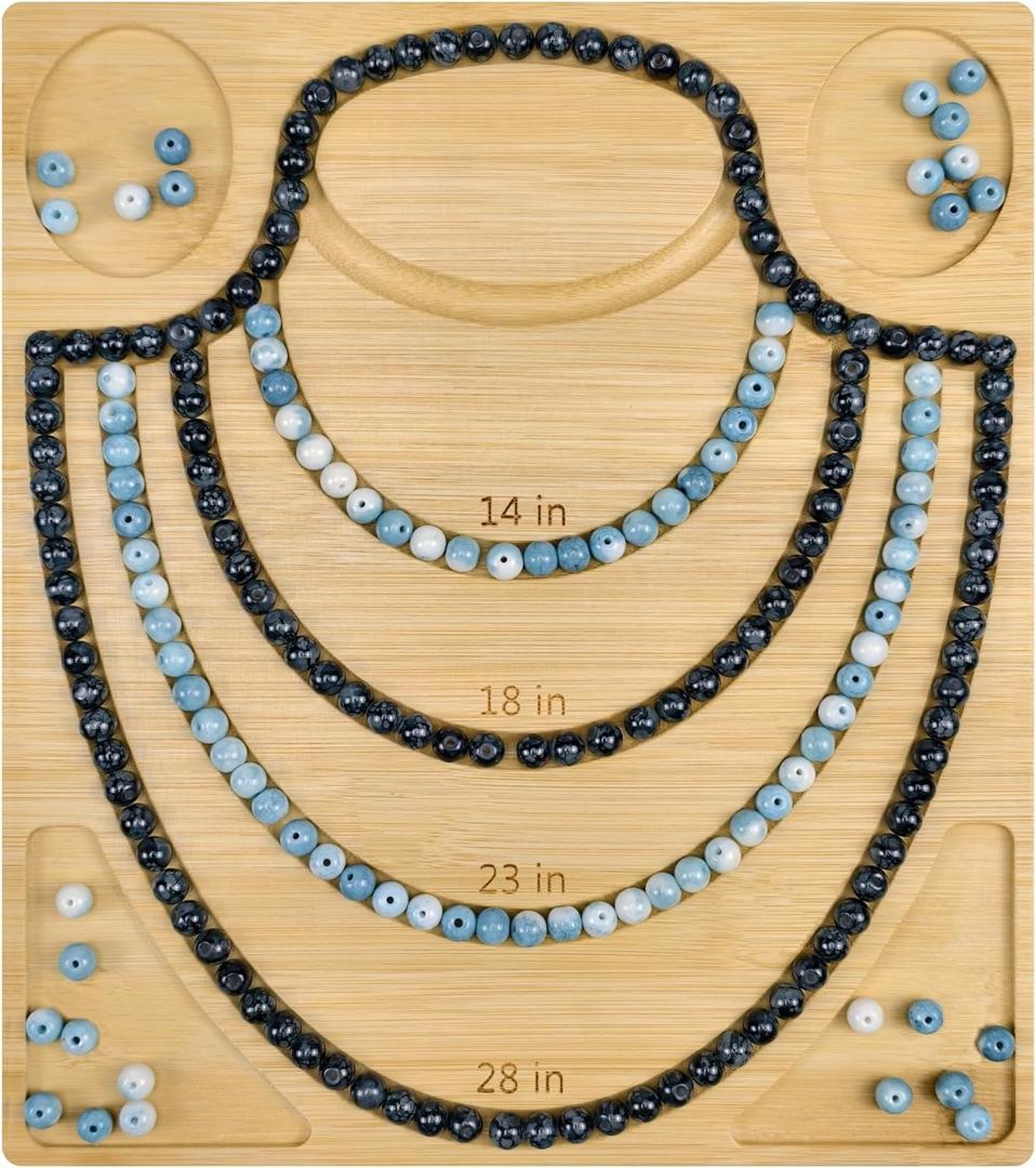 Petoysoso Bead Boards for Jewelry Making,Bamboo Necklace Making Supplies,Jewelry Making Supplies,Bead Board Tray