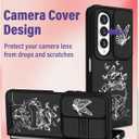 Funermei (2in1 for Samsung Galaxy Z Fold 4 Case Women Girls Butterfly Cute Phone Cover Pretty Girly Aesthetic Black Design Fashion Funda for Samsung Z Fold 4 Cases 7.6'' (2022)