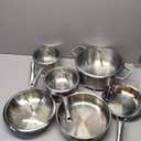 Stainless Steel Cookware Set, Tir-Ply Pots and Pans Set,10 Pcs Stainless Steel Induction Kitchen Cookware Sets, PFOA Free, Frying Pans, Saucepans, Saute Pan & Stock Pot, Compatible with All Cooktops