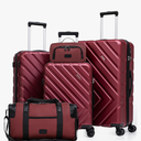 Luggage Sets 5 Piece, Suitcases with Wheels, ABS Hard Case Luggage with TSA Lock Spinner Wheels, Carry On Luggage Set (20/24/28 inch) (5 Piece Sets (20"/24"/28"/DB/TB))
