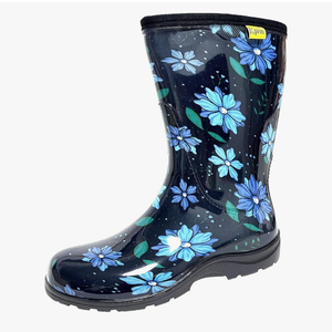 Women's Rain Boots Waterproof Mid Calf Rubber Garden Boots for Women Outdoor Mud Work with Comfort Insole