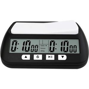 Digital Chess Timer Professional for Board Games With Alarm, 3-in-1 Multifunction Portable Clock, 2 AA Battery Included (Black)