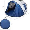 Treefox Pop-up Camping Tent Instant Tent for 2-4 Person Easy Setup Tent | Family Tent Automatic Setup Durable Door Tent with Carry Bag Waterproof Sunshade for Camping Hiking Traveling Outdoor