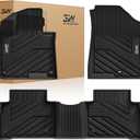 3W Floor Mats Fit Kia Sportage (Not Fit Hybrid or PHEV) 2023-2024 2025 2026 TPE All Weather Custom Fit Floor Liner for Kia Sportage 1st and 2nd Row Full Set Car Mats, Black