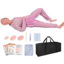 Patient Care Medical Manikin, 5.24ft Life Size Patient Human Model Multifunction Demonstration Mannequin with 3 Muscle Module & Patient Gown & Urinary Catheter for Teaching Pratice
