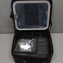 Chomeiu Makeup Bag with LED Mirror, Cute Cosmetic Bags Birthday Gifts for Girls Women, Makeup Train Case Artists Organizer Large Make Up Bags with Light Up Mirror 3 Color Lights, Black Geometric