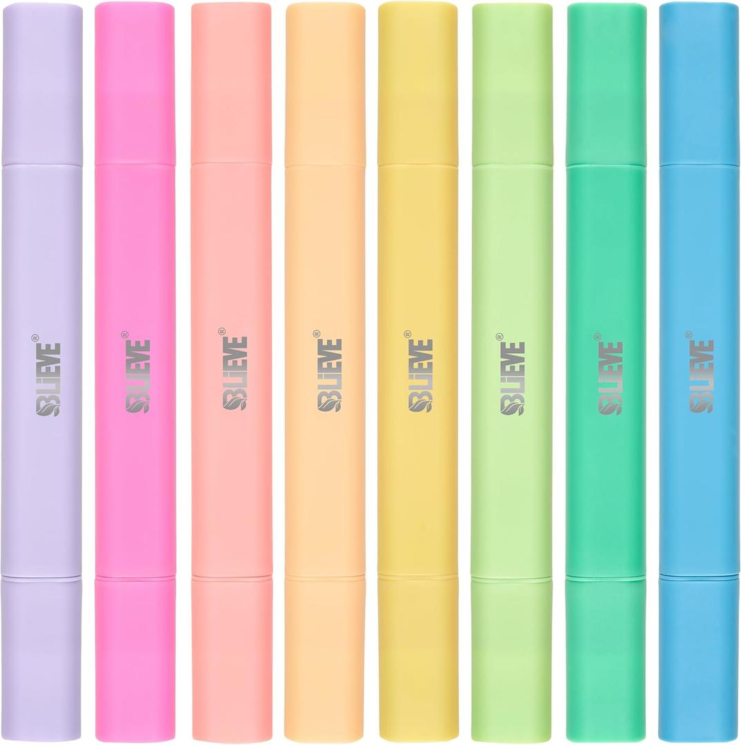 BLIEVE- Aesthetic Bible Highlighters No Bleed Through Assorted Colors, Cute Highlighter Dual Tip For Journaling Supplies And School Accessories, Bible Highlighters And Pens No Bleed (VIBRANT)