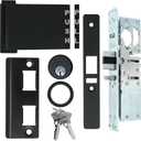 Storefront Door Mortise Deadlatch Lock & Exit Paddle Handle Kit w/Mortise Cylinder & Keys in Duronotic Finish (Push to Right) - High Grade Adams Rite Style Lock - Maxium Security (31/32" Backset)