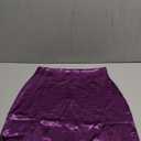 Women's Satin Silky Lace Trim Split Mini Skirt Slit Hem High Waist A-Line Short Skirt Solid Slit Skirts for Women Size M, Violet