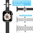 MioHHR Thin Metal Bands Compatible with Apple Watch Band Ultra3/2/1 Series 11 10 9 8 7 6 5 4 3 2 1 SE3/2/1,Slim Narrow Stainless Steel Strap for Women iWatch 49mm 46mm 45mm 44mm 42mm 41mm 40mm 38mm (Black)