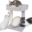 Small Cat Tree for Indoor Cats,Cat Scratching Post Tower with Scratch Sisal Pad,4 in 1 Cat Perch for Indoor Cats Kittens
