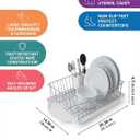 Farberware Classic Large Rust Resistant Full Dishrack with Removable 3 Compartment Flatware Caddy, Andlged Drain Board, 3-Piece, White