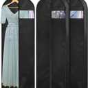 KIMBORA 60" Dress Garment Bags for Hanging Clothes Travel, Gusseted Garment Bags for Closet Storage with Handles for Long Gowns, Coats3 Packs