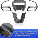Carbon Fiber Style Car Steering Wheel Trim Cover Panel for Dodge Challenger Charger 2015-2023 and Dodge Durango 2014-2020 Auto Interior Decorations Accessories Center Console Protection Covers