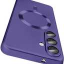 Dinick Designed for Samsung Galaxy S25 Case with Camera Lens Protector Compatible with MagSafe Soft TPU Bumper Protective Cover Anti-Scratch Matte Back for Samsung Galaxy S25 Case Purple