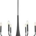 Black Chandelier, 6-Light Modern Farmhouse Chandeliers for Dining Room Light fixtures Over Table Hanging, Industrial Metal Chandelier for Entryway Kitchen Island Bedroom Living Room