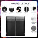 Portable DJ Booth Table Station 44"x42.2"x20.6", Foldable Metal Frame DJ Facade with Black & White Scrims, Detachable 40"x20" DJ Table, Adjustable Height, Carry Bag for Show, Party, Wedding, Events