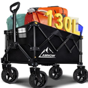 Collapsible Wagon Cart with Wheels Foldable, Folding Wagons Carts with Silent Universal Wheels, Large Grocery Cart On Wheels, Heavy Duty Utility Wagon for Shopping Beach Sports Fishing Camping, 130L