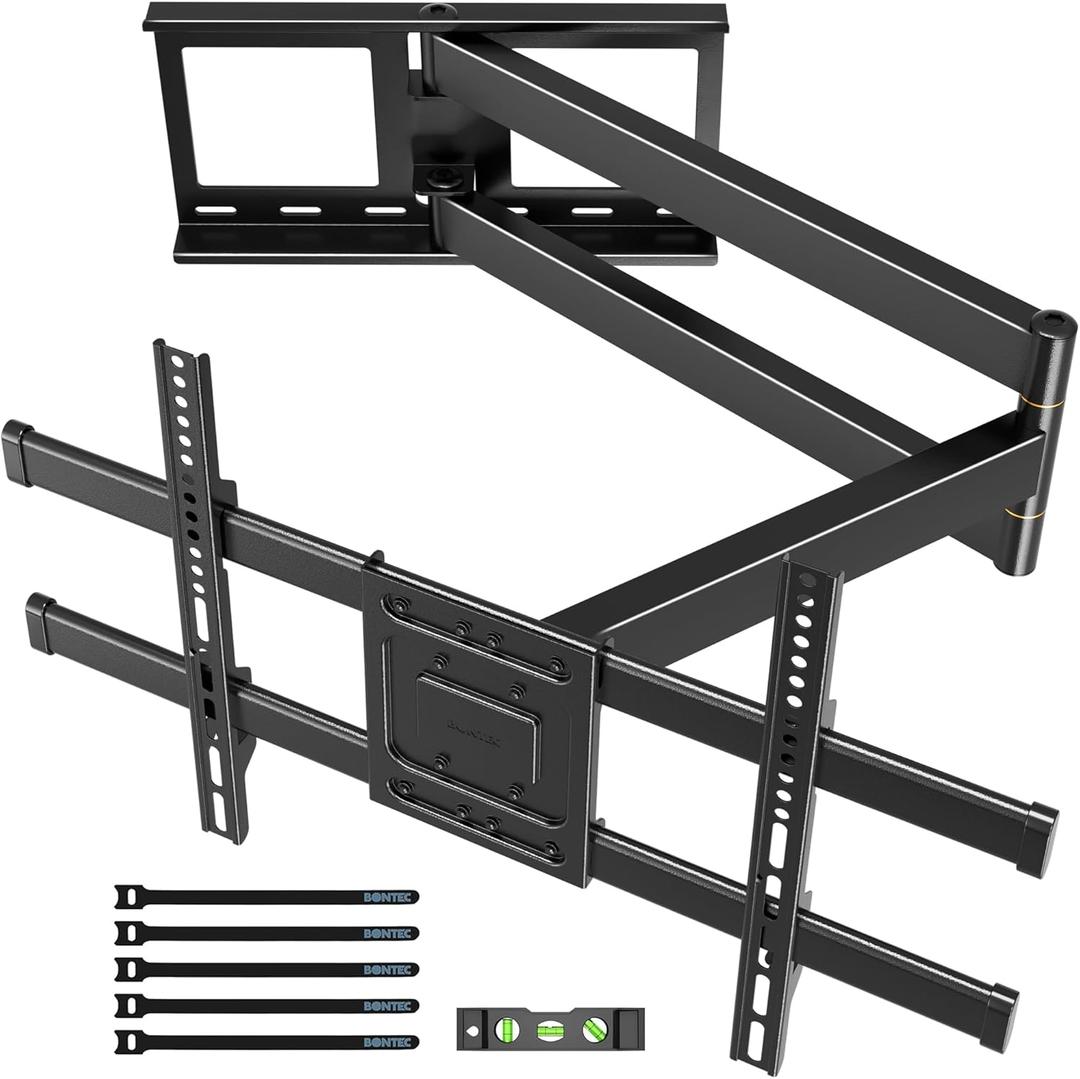 BONTEC Corner TV Wall Mount with Extra Long 40.9 Extension Arm for 3275 Inch TVs, Holds Up to 132 lbs, Full Motion Dual Arm TV Bracket with Tilt, Swivel, Level Adjustment, Max VESA 600400mm