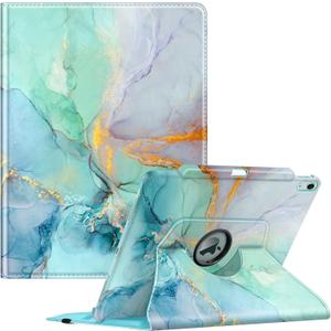 Fintie Rotating Case for iPad Air 13-inch (M3) 2025, (M2) 2024-360 Degree Swiveling Protective Stand Cover with Pencil Holder, Auto Wake/Sleep, Emerald Marble