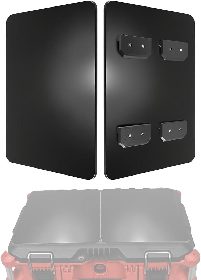 2 Pac Heavy Duty Work Surface Table Fit for Milwaukee Packout, Smooth Portable Workbench Top with Mounting Feet for Writing, Drawing, Tool Organization, Max Durability Waterproof Design