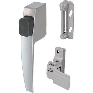 Prime-Line K 5006 Screen/ Storm Door Push Button Latch Set w/ Night Lock  Replace Old or Damaged Screen or Storm Door Handle  Aluminum Finish, Fits Doors 5/8  1-1/4 Thick (Single Pack)