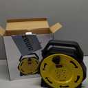 DEWENWILS Extension Cord Reel with 25 FT Power Cord, Hand Wind Retractable, 16/3 AWG SJTW, 4 Grounded Outlets, 13 Amp Circuit Breaker, Yellow, Black, UL Listed