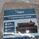 Turquoize 4 Piece T Cushion Sofa Slipcovers Stretch Couch Cover Furniture Covers with 3 Individual T Cushion Covers, Machine Washable (3 Cushion Sofa, Taupe)