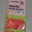 Pureegg Plastic Table Cloth Disposable 10 Pack, 54 x 108 Inch Table Cloths, Valentines Day, Thanksgiving, Christmas Decorations, Fall Tablecloths, Rectangle, Plastic Cover, Leakproof & Sturdy, Red