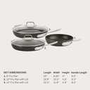 All-Clad HA1 Hard Anodized Nonstick Fry Pan Set 5-Piece Cookware, 8", 10", 12" Skillets with Lid, Induction Compatible, Oven Safe to 500F, Lid Safe to 350F, Black