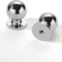 khtumeware 10 Pack 1-1/4 Inch Polished Chrome Kitchen Cabinet Knobs - Dresser Drawer Ball Knobs - Cabinet Hardware Zinc for Drawers, 1-1/4"(32mm) Hole Center, Polished Chrome 