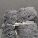 Cozy Bliss Faux Fur Throw Blanket for Couch, Fuzzy Soft Plush Thick Bubble Blanket for Sofa Bedroom Living Room,50 * 60 Inches Light Grey