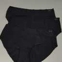 Under Armour Women's 3-Pack Pure Stretch No Show Hipster Underwear, All-Day Comfort & Ultra-Soft Fit (Large, Black - Core)