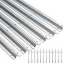 36 Ft V-Track Galvanized Inverted V Track with Hammer Drive in Anchors for Sliding Rolling Chain Rack Driveway Gate, Heavy Duty Sliding Driveway Gate Track