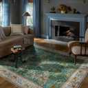 Loloi Rifle Paper Co. Canopy Collection CNP-02 Sage/Blush 6'-0" x 9'-0" Area Rug