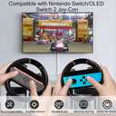 Lyvix Steering Wheel for Nintendo Switch 2/1 Joy-Con – Christmas Gift, Racing Wheel Compatible with NS2/NS/OLED for Mario Kart World 2025, Ergonomic Accessories with Quick Release & Installation Grips