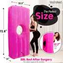 YESINDEED Upgraded BBL Bed with Hole, Inflatable Brazilian Butt Lift Mattress for Post Surgery Recovery - Waterproof Velvet Touch Top Comfortable & Supportive - Carrying Bag and with Built-in Pump, Pink