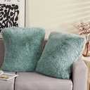 GONAAP Faux Fur Throw Pillow Cover Decorative Pillowcase Cushion Cover for Sofa Bedding Car 18x18 Inch (Ice Blue, 18x18 Inch (Pack of 2))