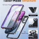 Temdan Magnetic for iPhone 16 Plus Case Waterproof,Built-in Screen Protector[IP68 Underwater][Upgrade Military Dropproof][Compatible with MagSafe] Full Body Shockproof Translucent Case 6.7''-Purple